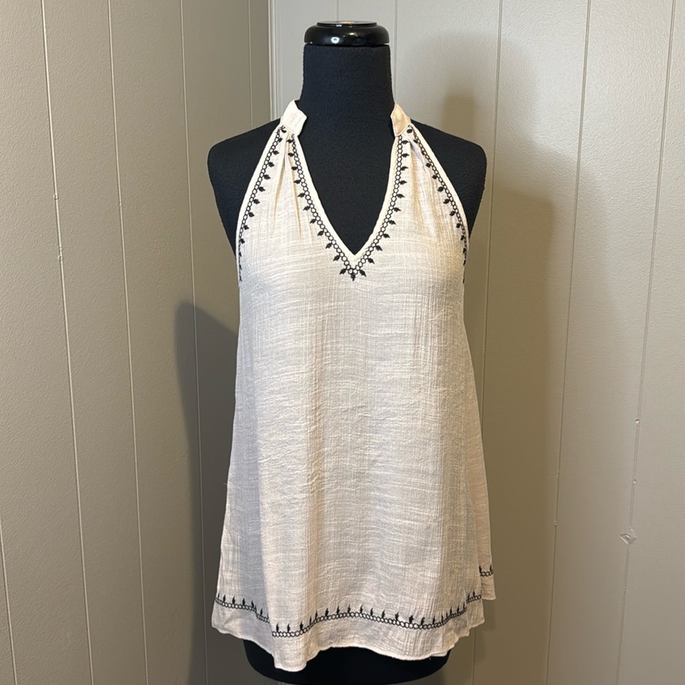 NWT Le Sample Women’s Medium Link Embroidered Tank Top V Neck